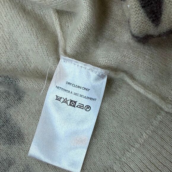 Anthropologie The Alani Cashmere Mock-neck Sweater Beige Floral Pilcro Small - Picture 8 of 16